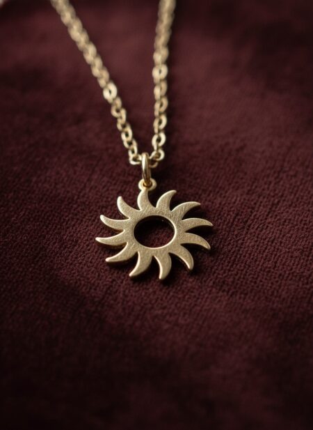 Delicate Gold Minimalist Sunburst Necklace