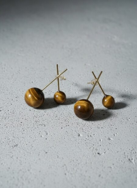 The Eclipse Tiger’s Eye Cross-Bar Earrings