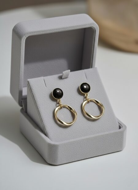 Black & Gold Orbit Hoops