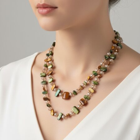 Olive & Amber Layered Necklace