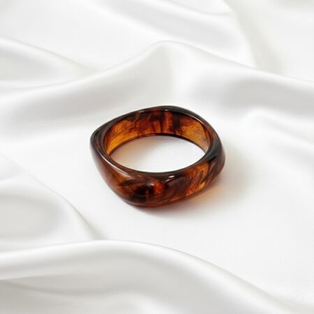 The Cognac Marbled Resin Ring