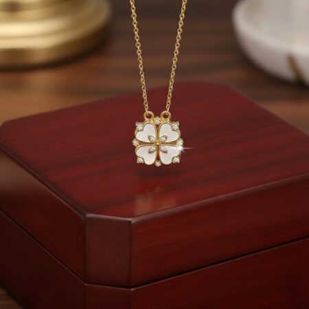 The Pave Clover Charm Necklace