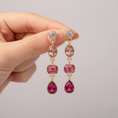 The Blush Gem Cascade Earrings