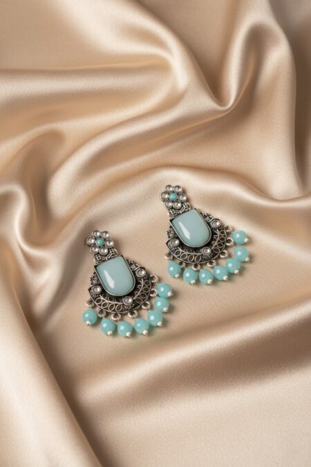The Aqua Azure Oxidized Jhumkas