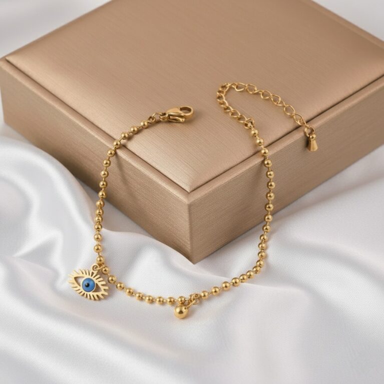 Nazar Glow Evil Eye Gold Bracelet