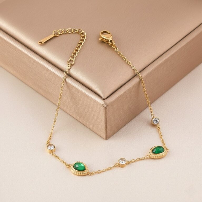 Emerald Grace Chain Bracelet