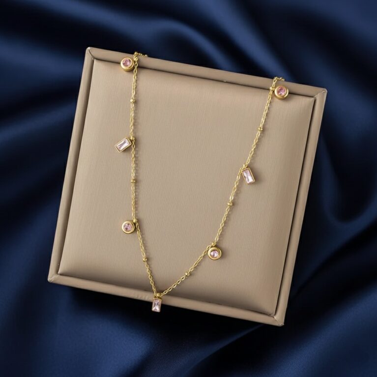 Blush Orbit Charm Necklace