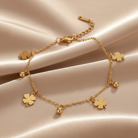 Lucky Clover Charm Anklet