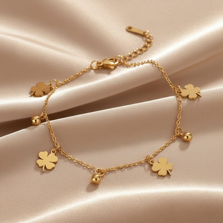 Lucky Clover Charm Anklet