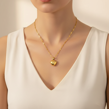 Golden Amour Heart Necklace