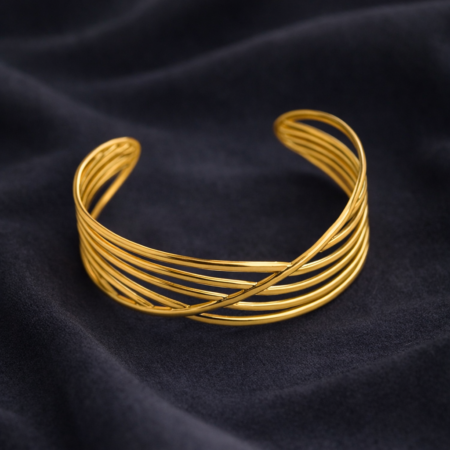 Golden Wave Cuff Bangle